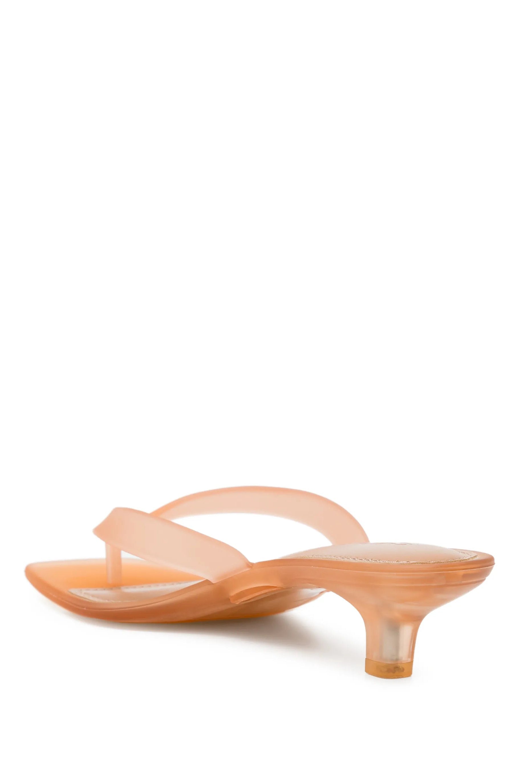 Senso Sonya light orange flip flops with translucent sculpted heel rear side view