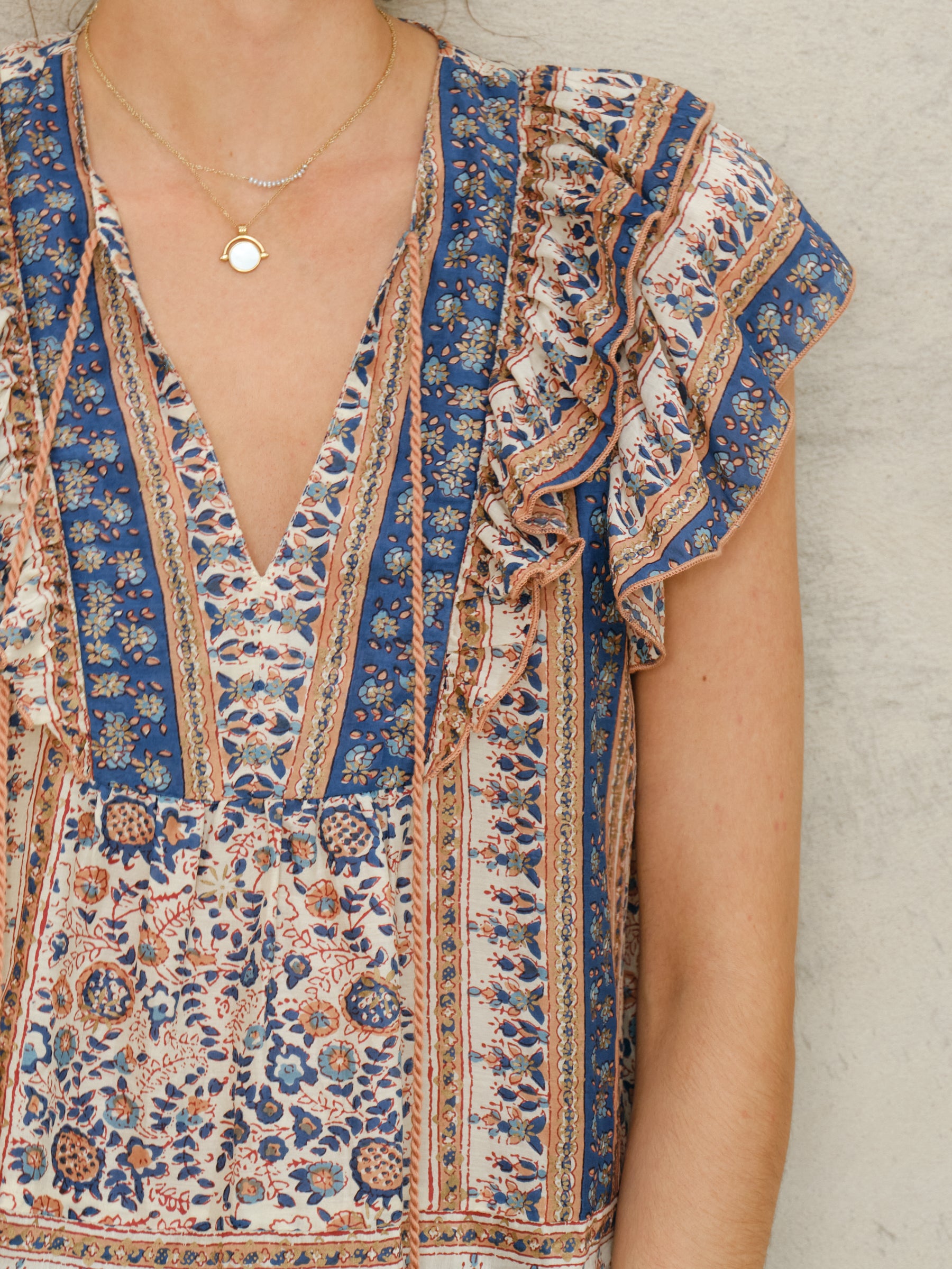 Cass Print Frill Top