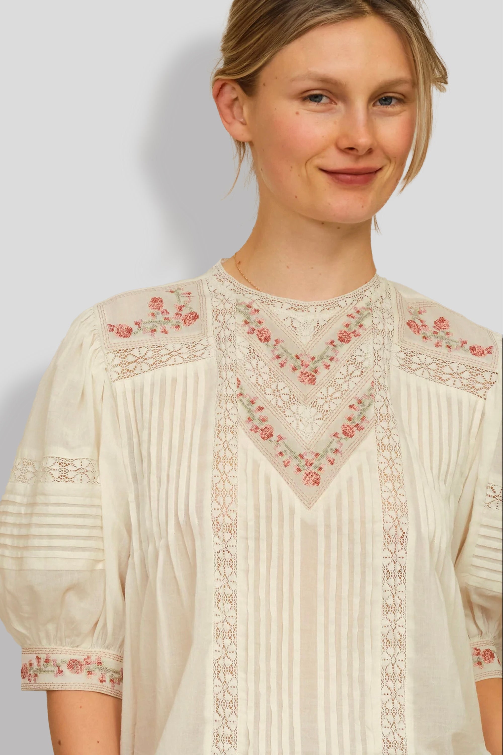 Fleur Lace Embroidered Top