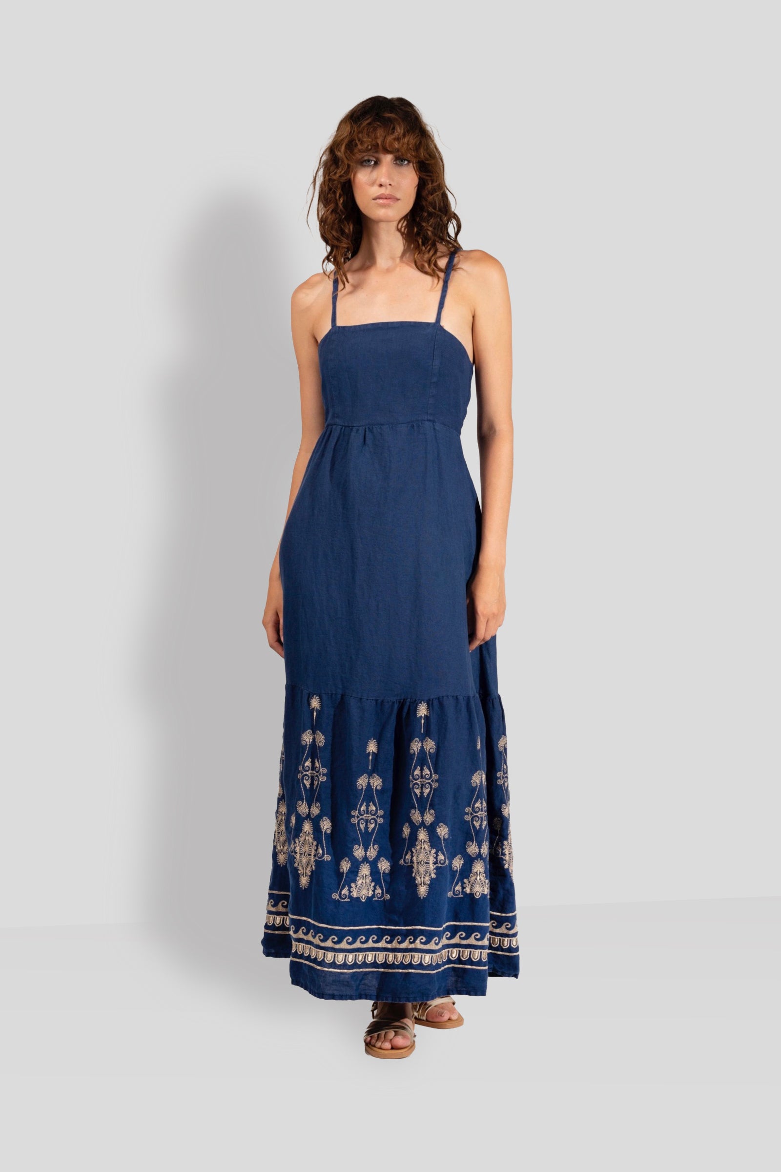 Galene Embroidered Dress Navy