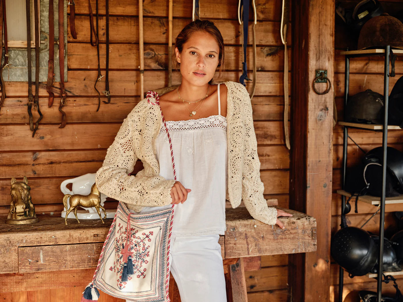 Calista Embroidered Crossbody Bag