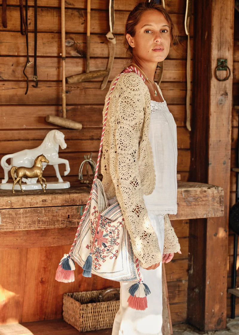 Calista Embroidered Crossbody Bag
