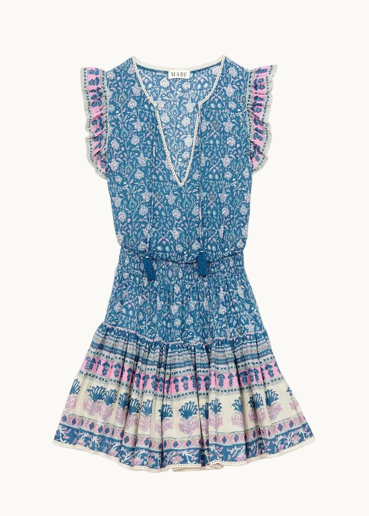 View of M.A.B.E Myla floral cotton mini dress