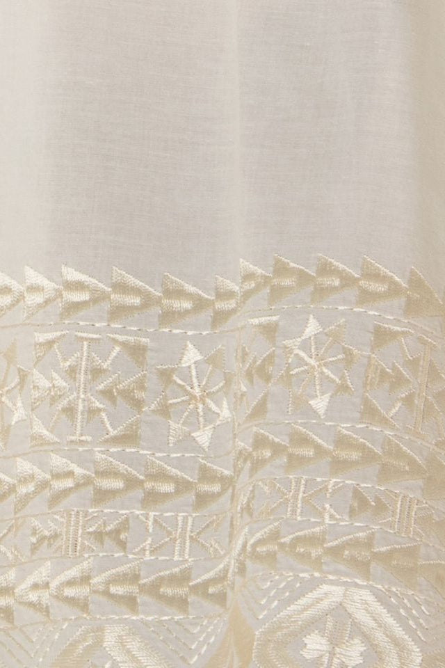 Detail of Embroidery greek archaic kori Triangle Ruffle Shirt