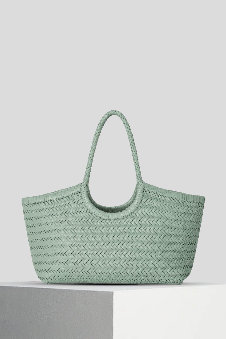 Dragon Diffusion Nantucket Large Tote in sage displayed