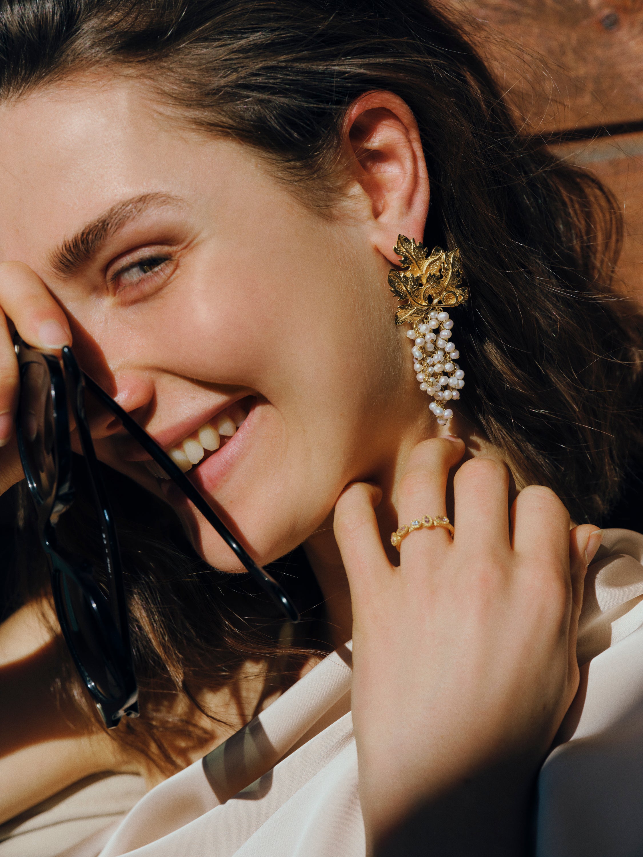 Adile Earrings in Pearl