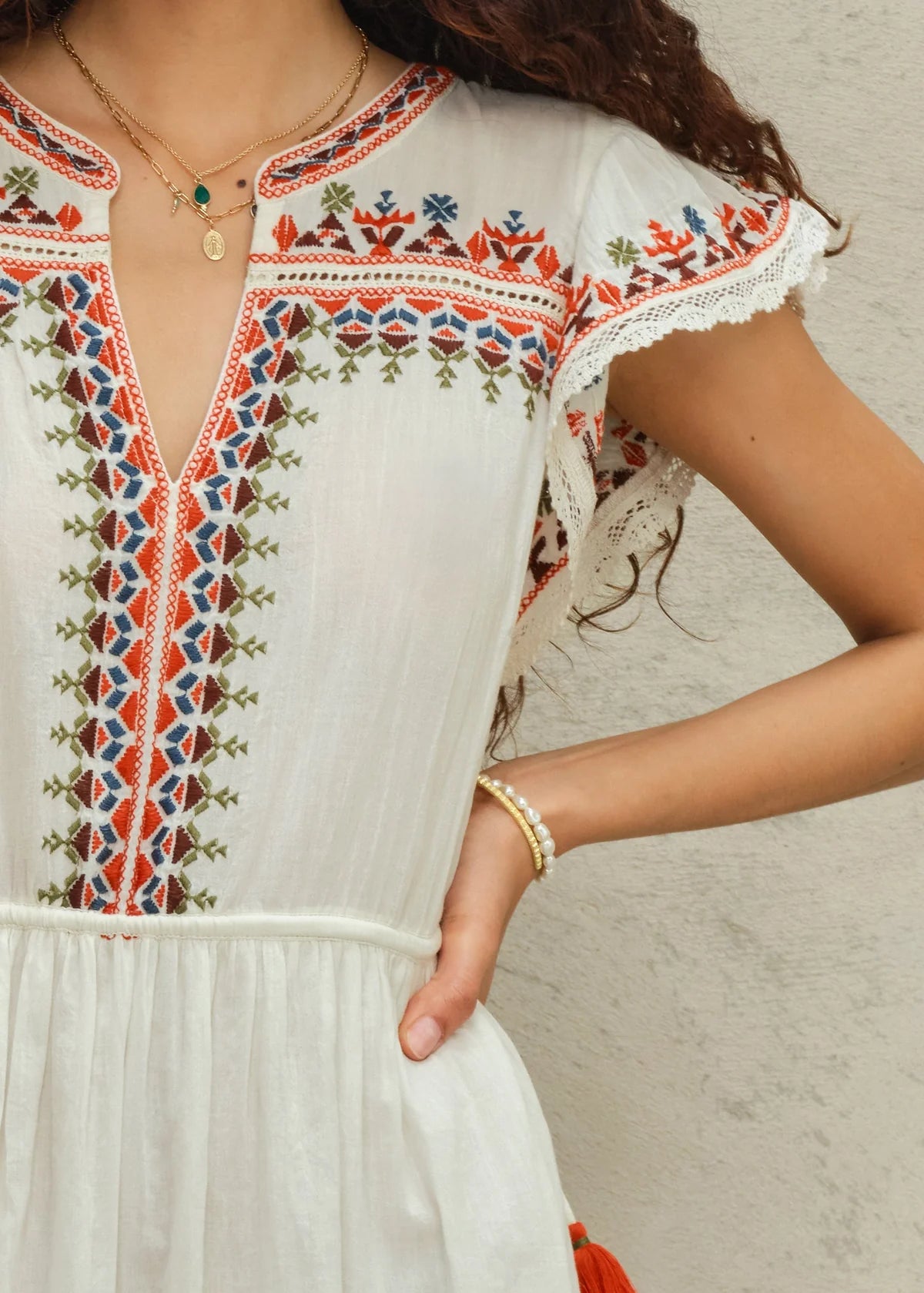 Rani Embroidered Midi Dress