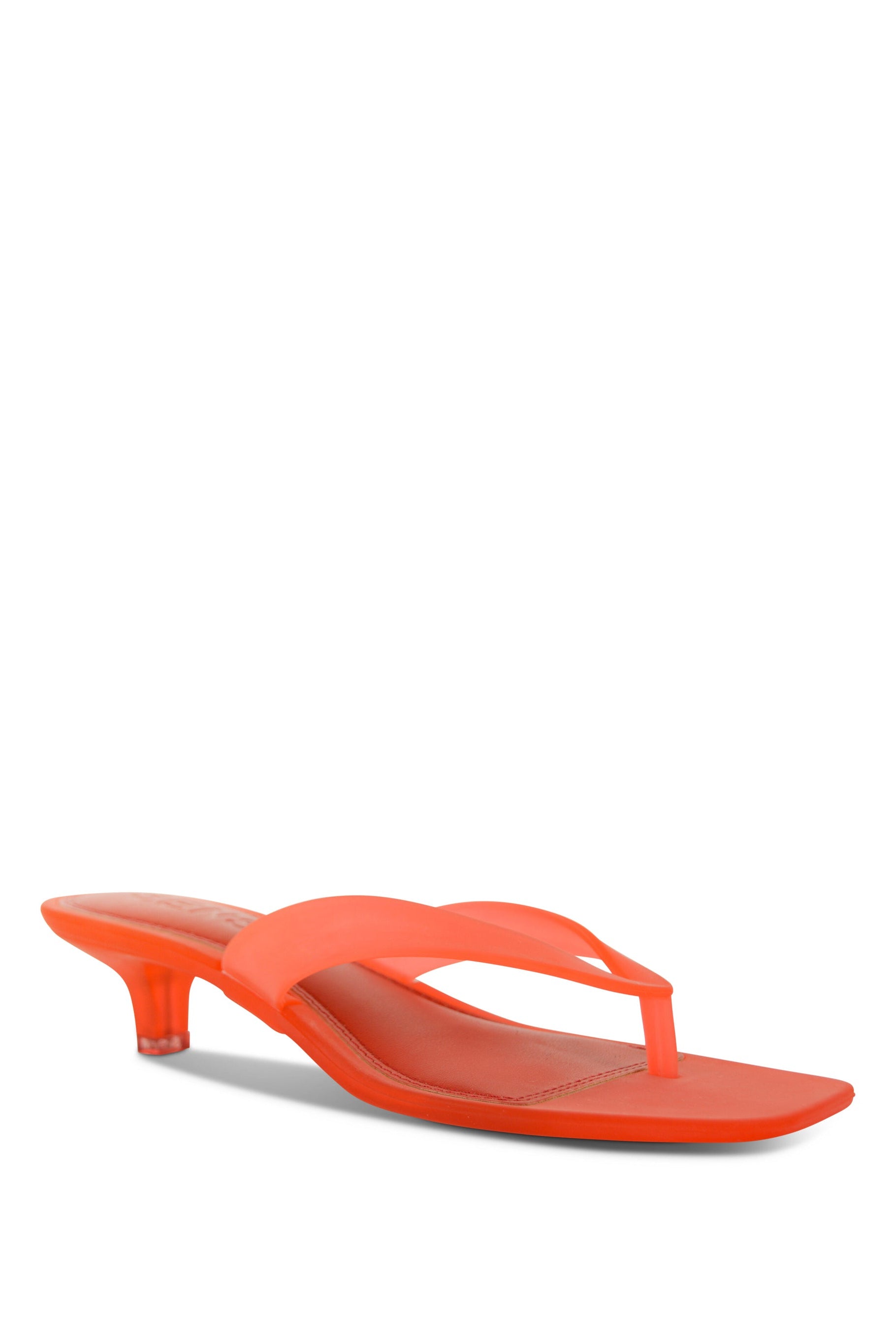 Senso Sonya chocolate brown flip flops with sculpted 30mm heel and rounded square toe side view