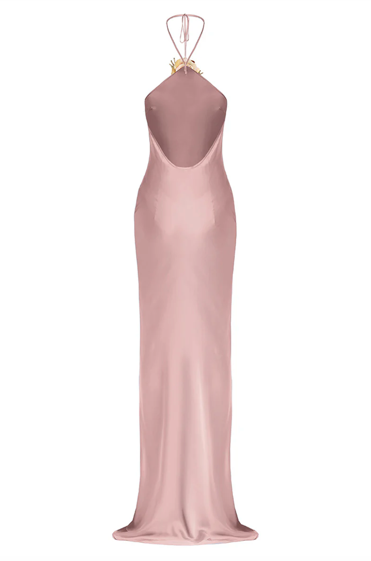Halter Bias Slip Dress in Rose
