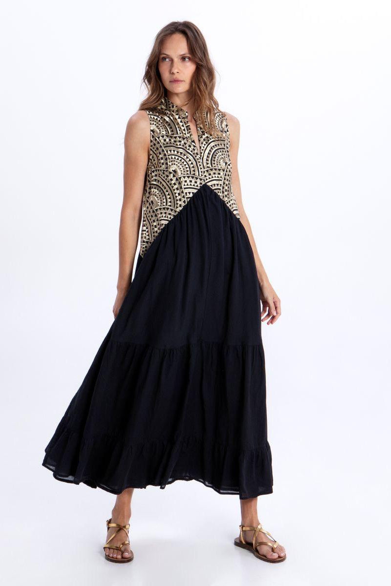 Kori Medallion Maxi in Black & Gold