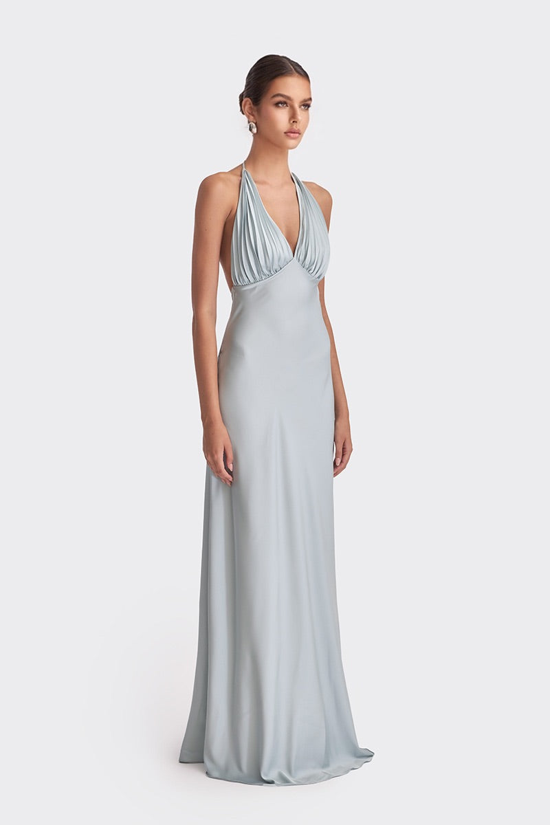 Ms Pleat Dress in Blue