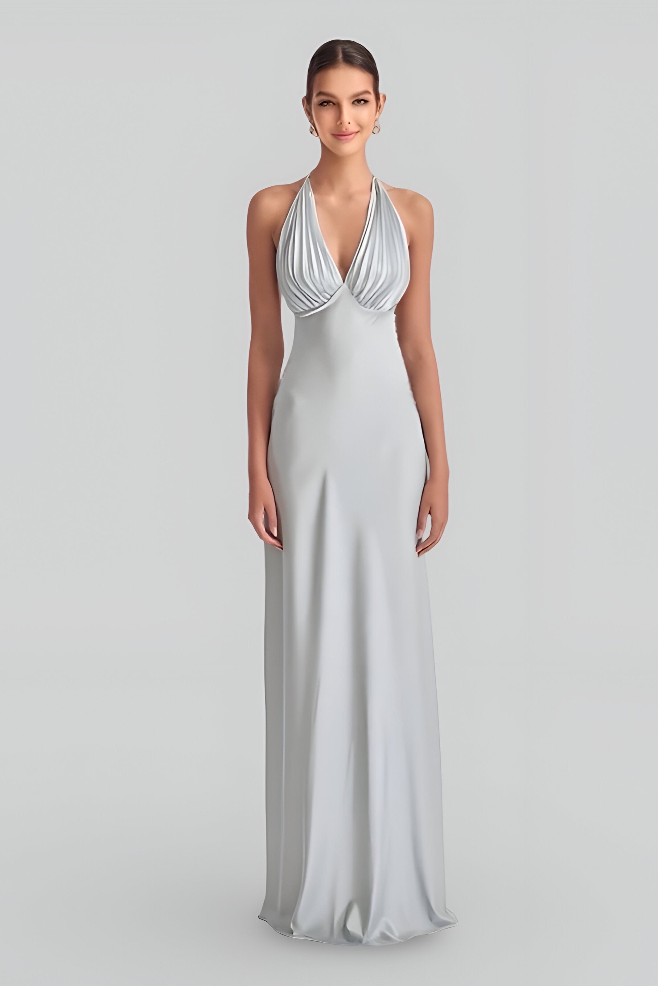 Ms Pleat Dress in Blue