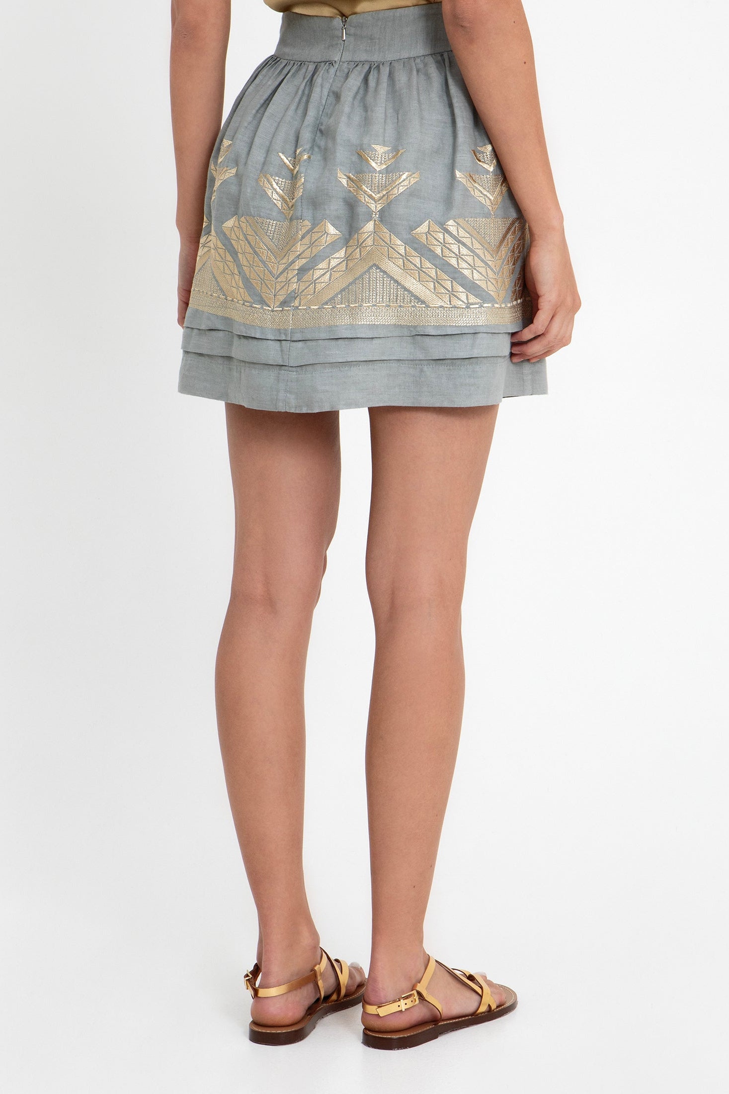 Back view of Greek Archaic Kori mini skirt