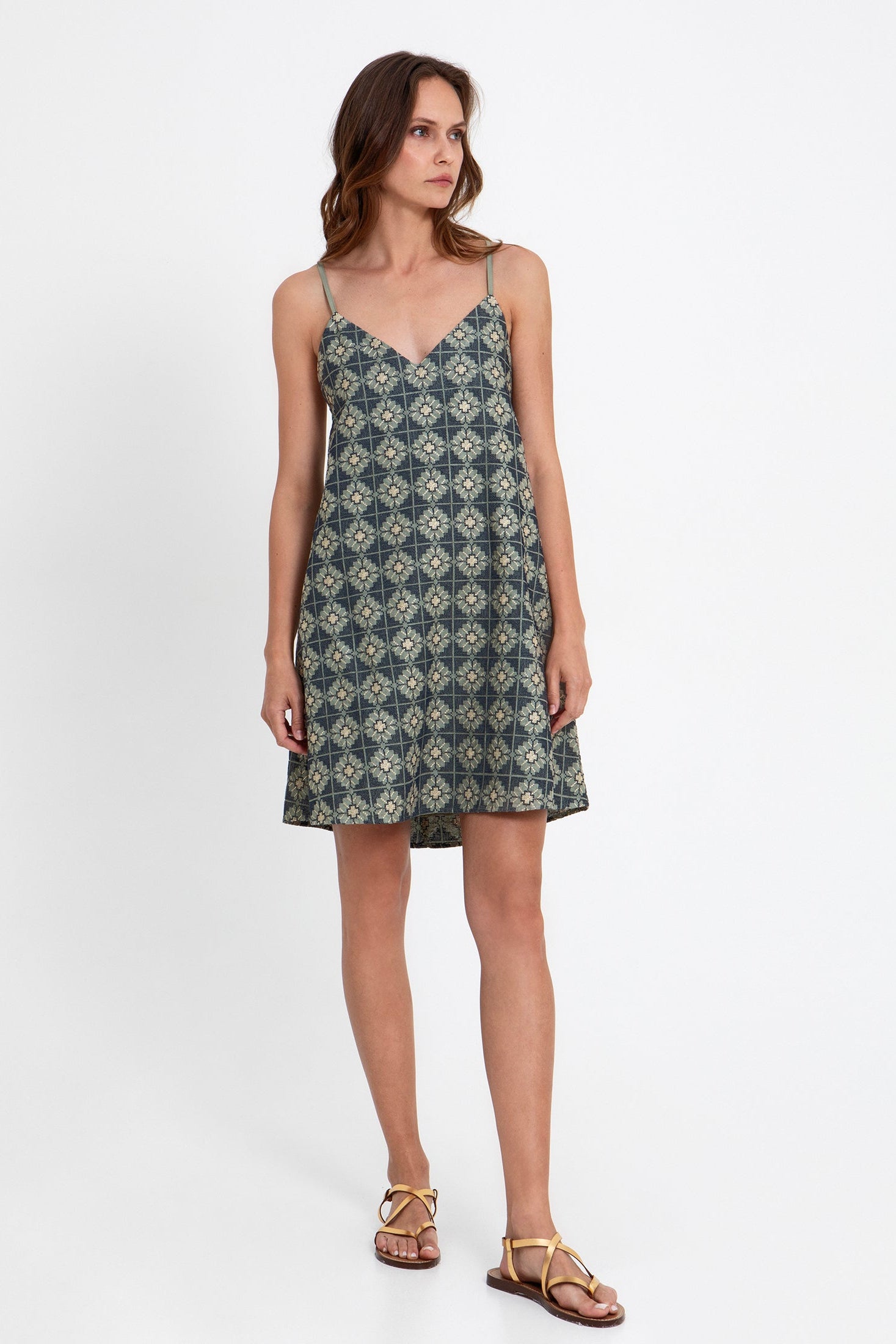 Greek Archaic Kori Daisy Cross-Straps Mini