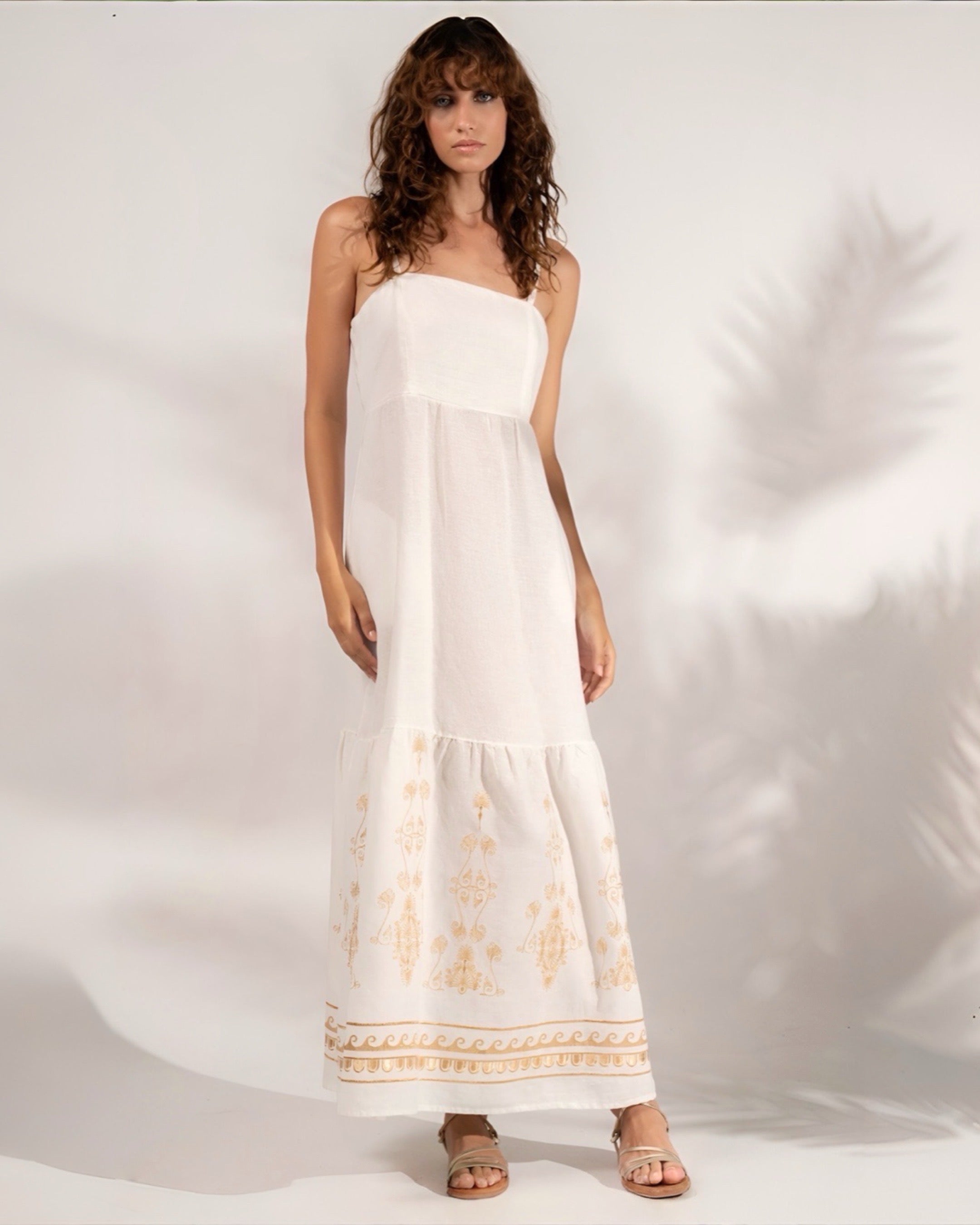 Galene Embroidered Dress White
