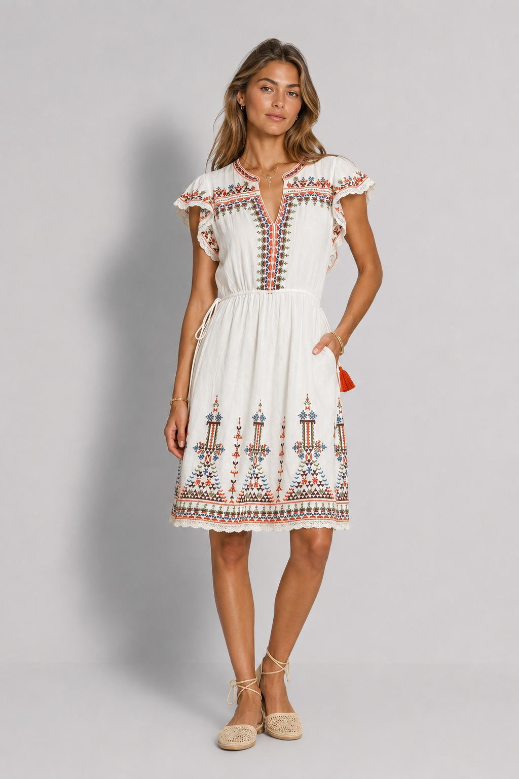 Rani Embroidered Midi Dress