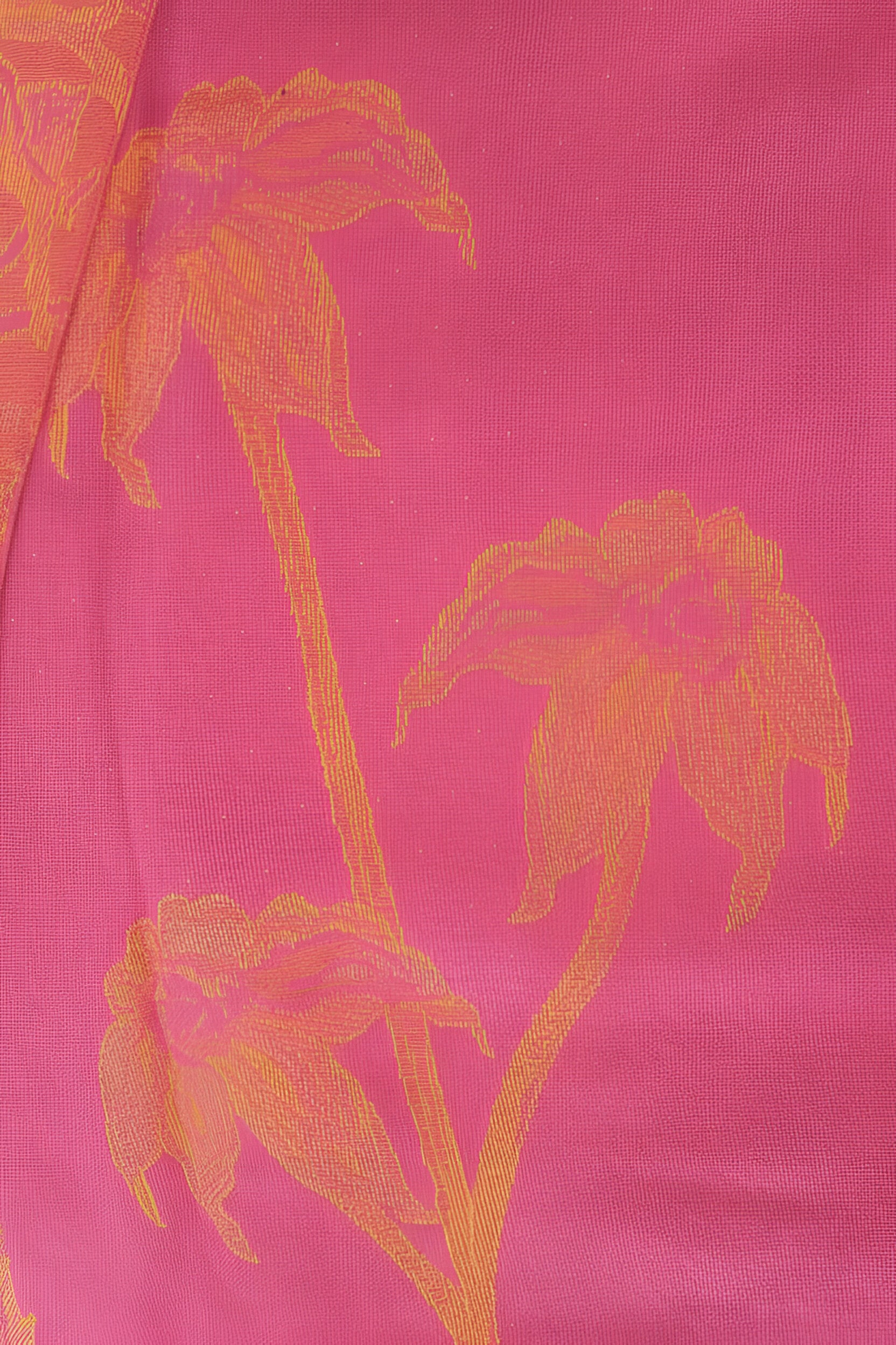 Fabric detail Brahmaki Bougainvillea Lyocell Amara Dress Orchid Pink and Orange 