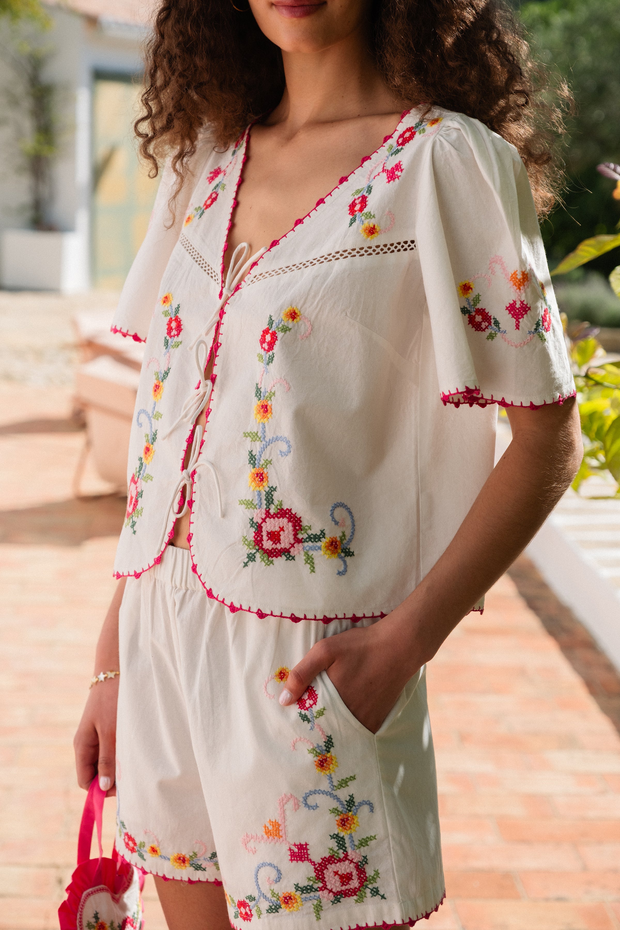 Pink City Print Gia Top Side View 