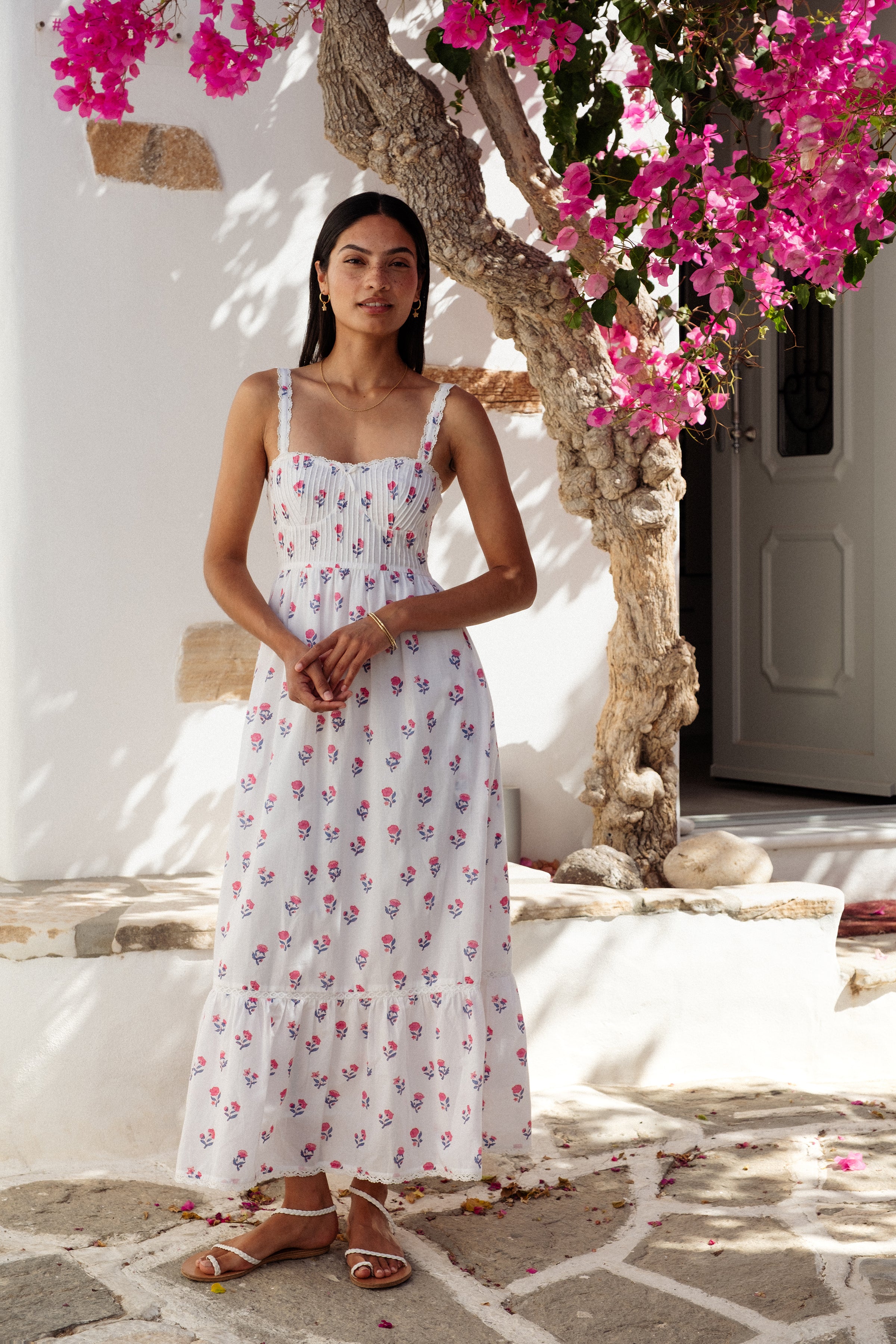 Pink City Print Malibu Dress