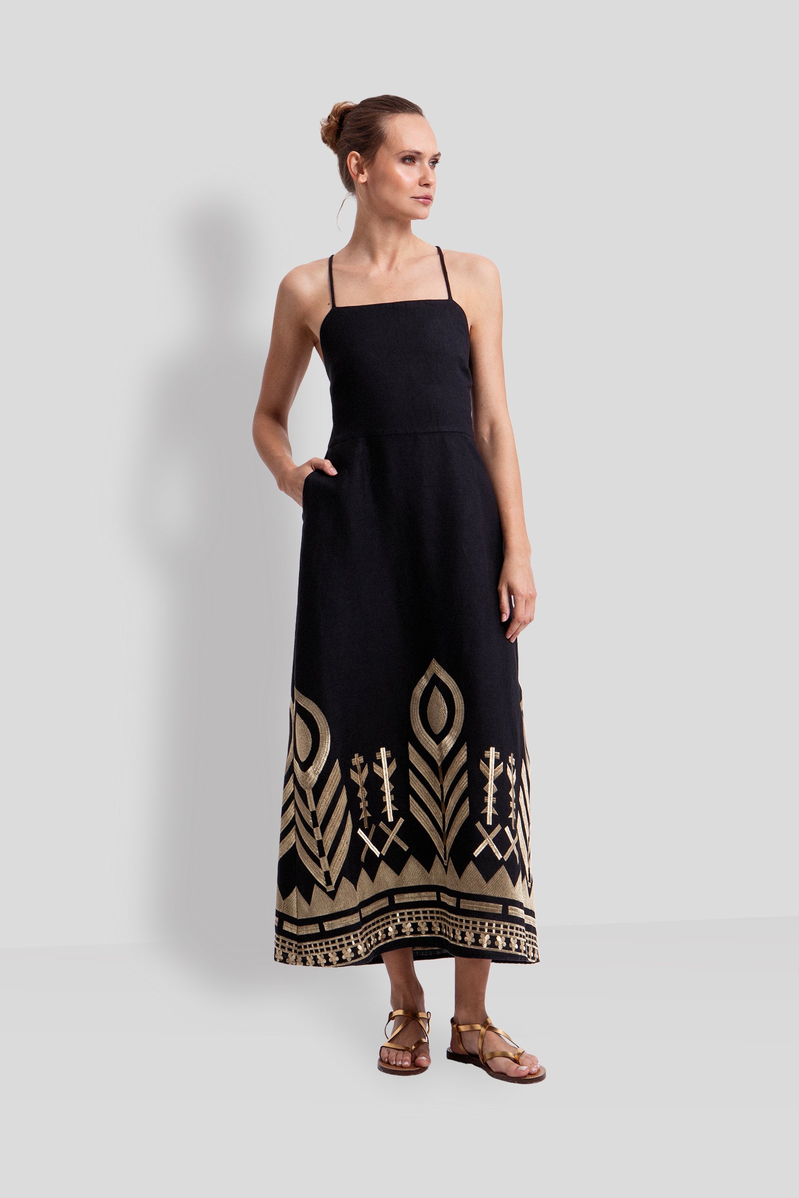 Feather Cross-Back Midi