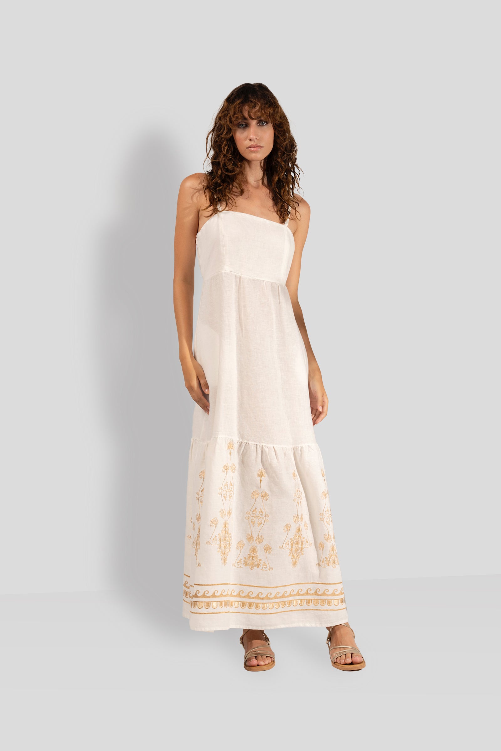 Galene Embroidered Dress White
