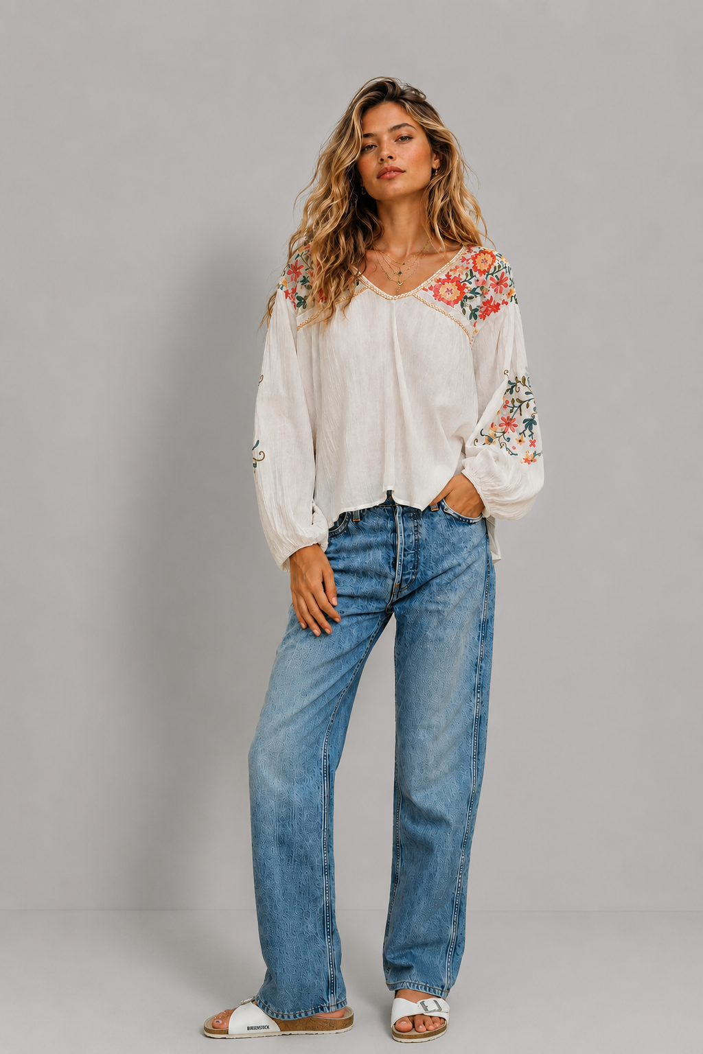 Loren Floral Embroidered Top