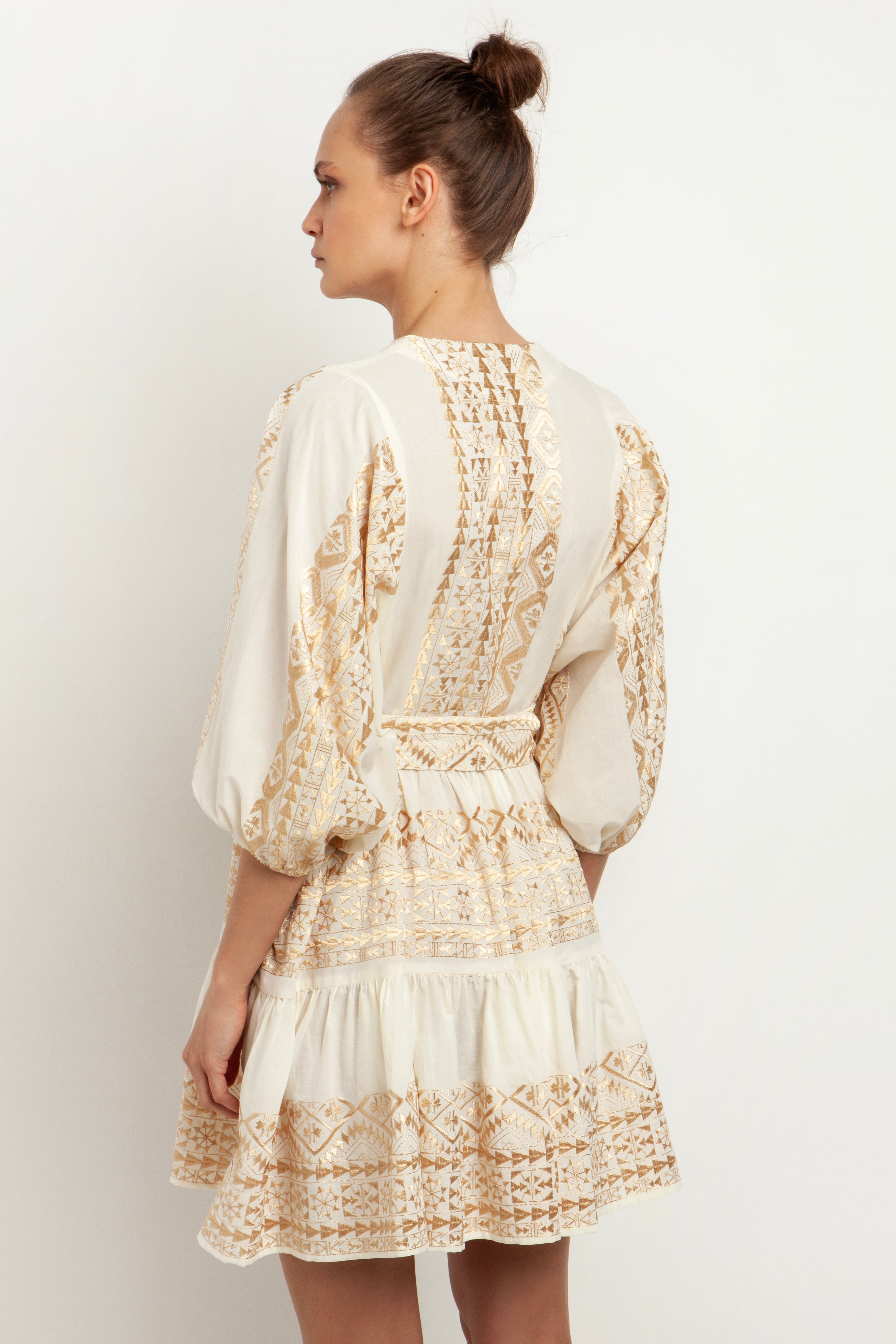 Back view of Greek Archaic Kori Golden Triangle Chemisier
