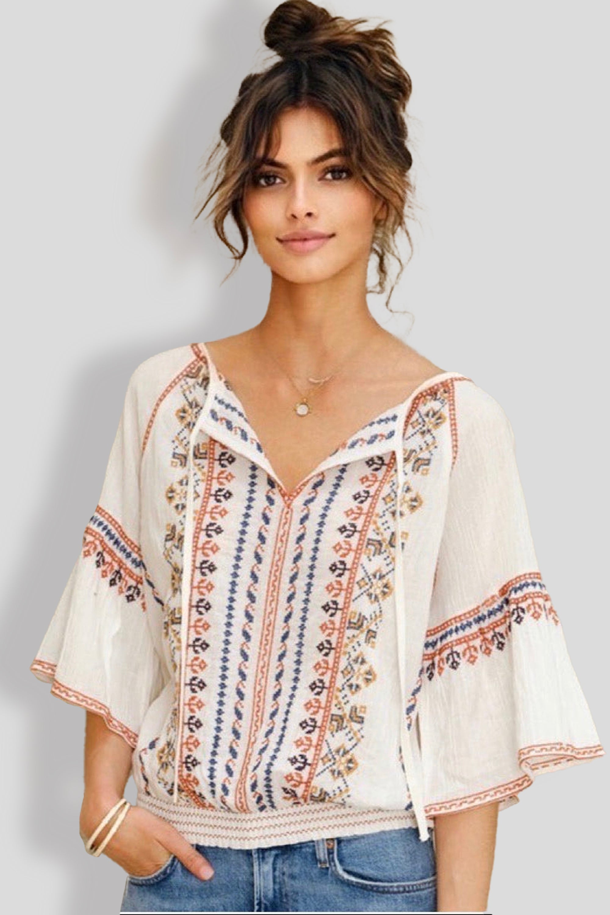 Lena Embroidered Top