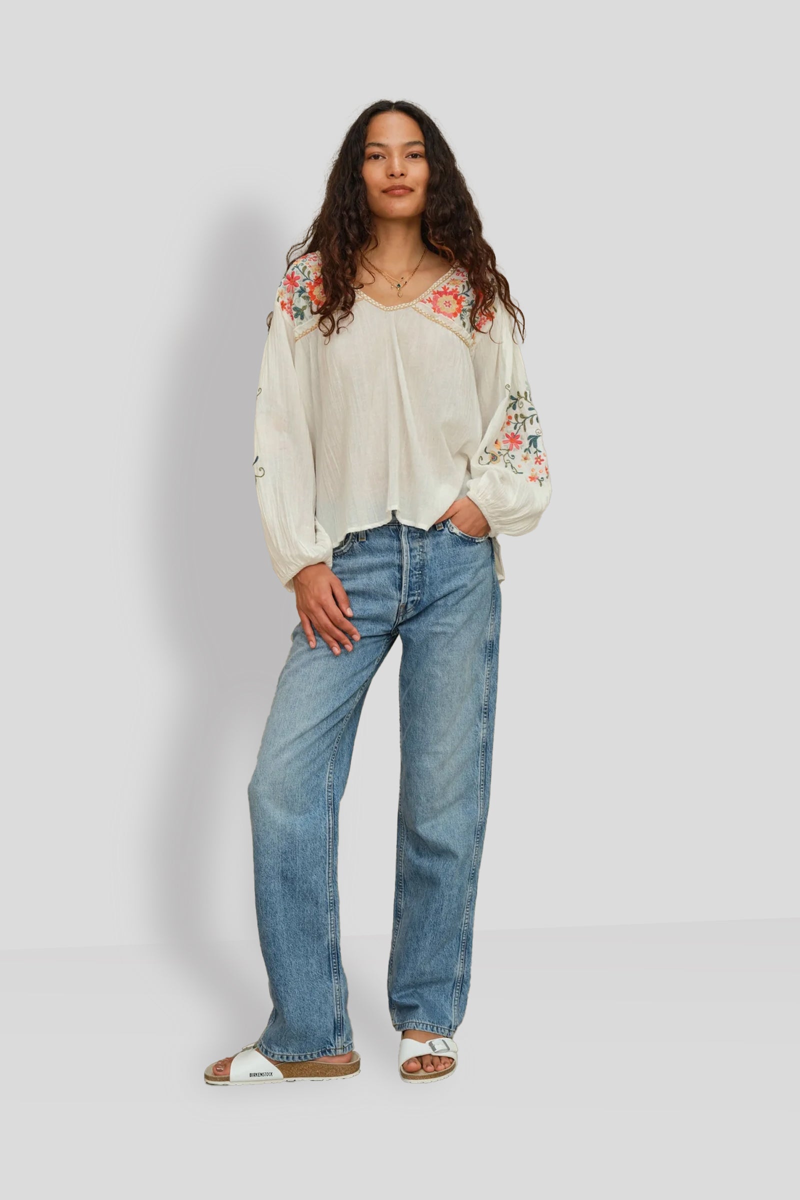 Loren Floral Embroidered Top