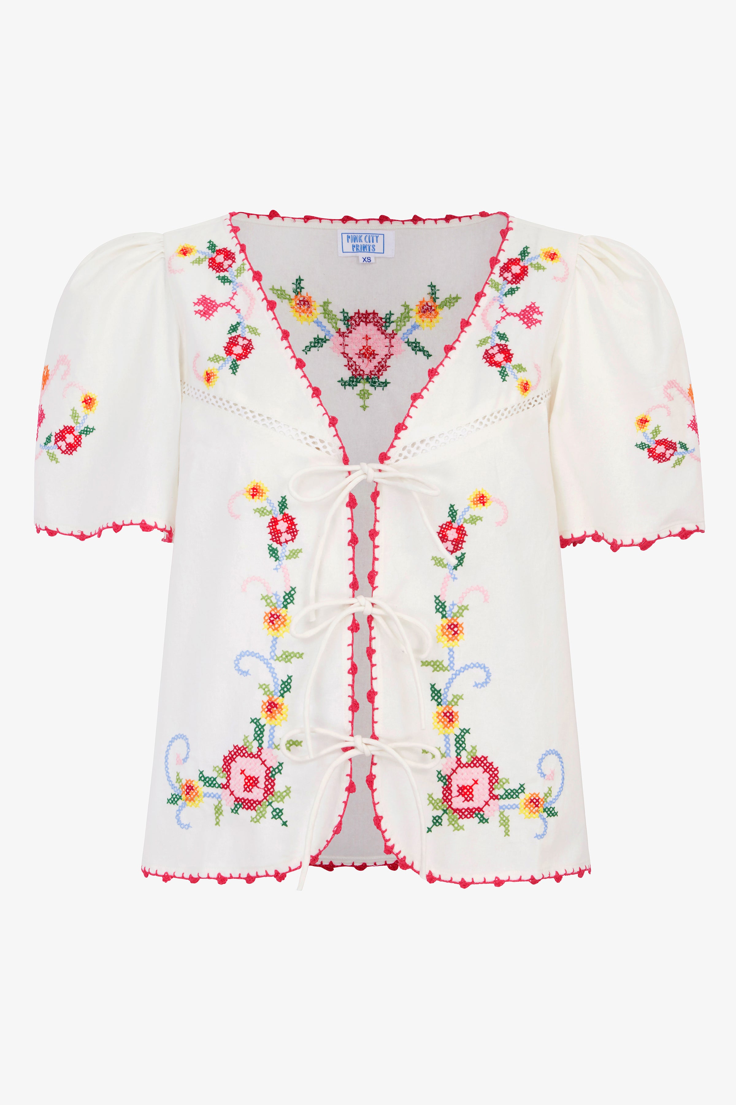 Detailed Pink City Print Gia Top
