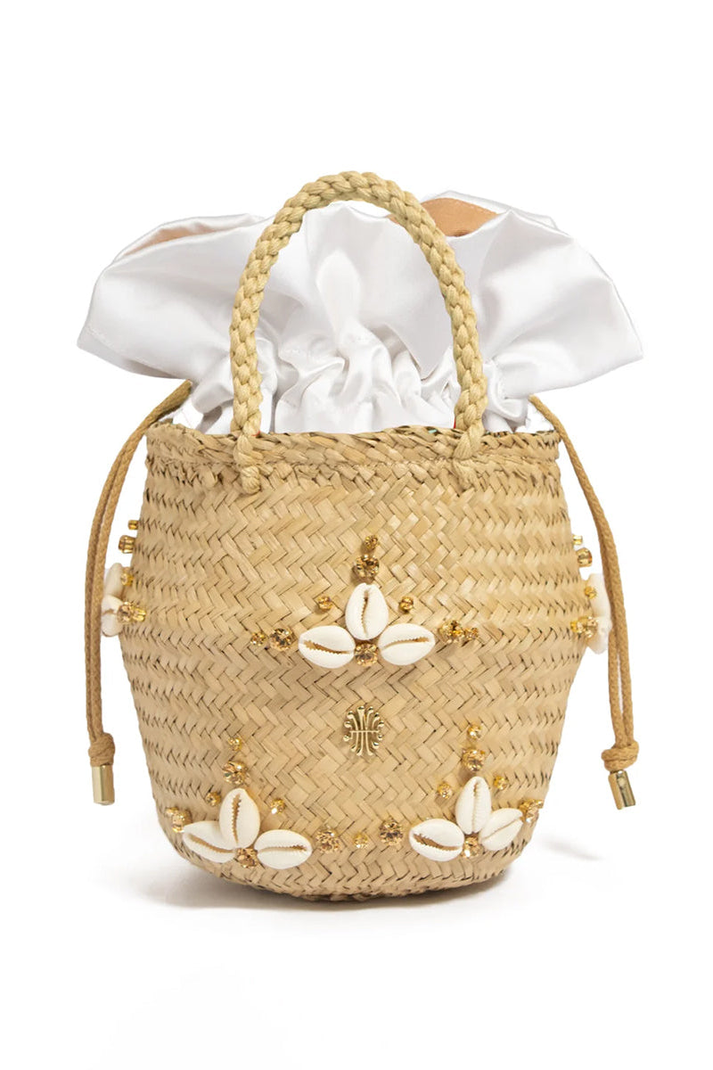 Seashell-embellished bucket bag