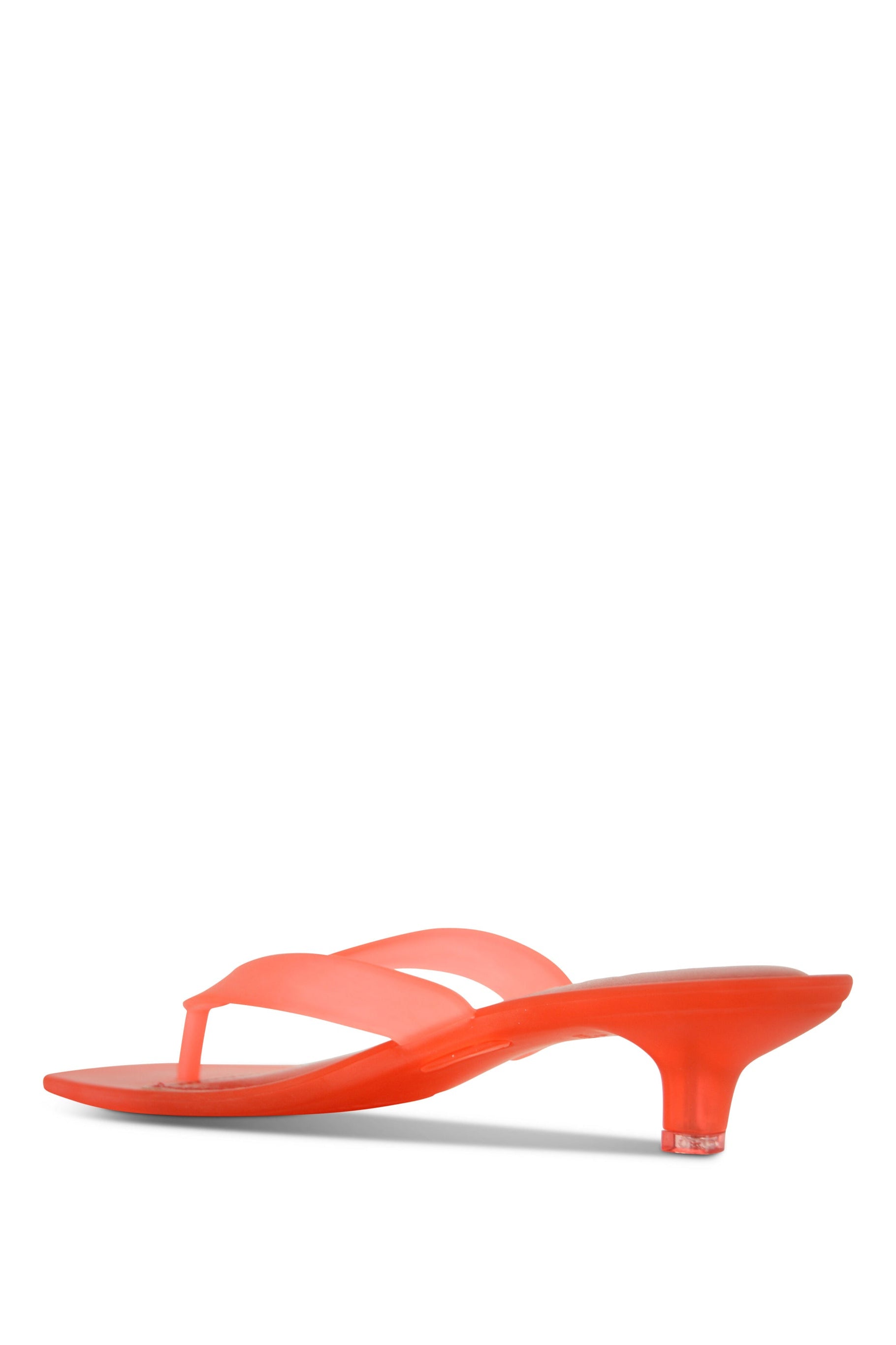 Senso Sonya cherry flip flops with translucent sculpted heel and minimal thong strap detail rear side view