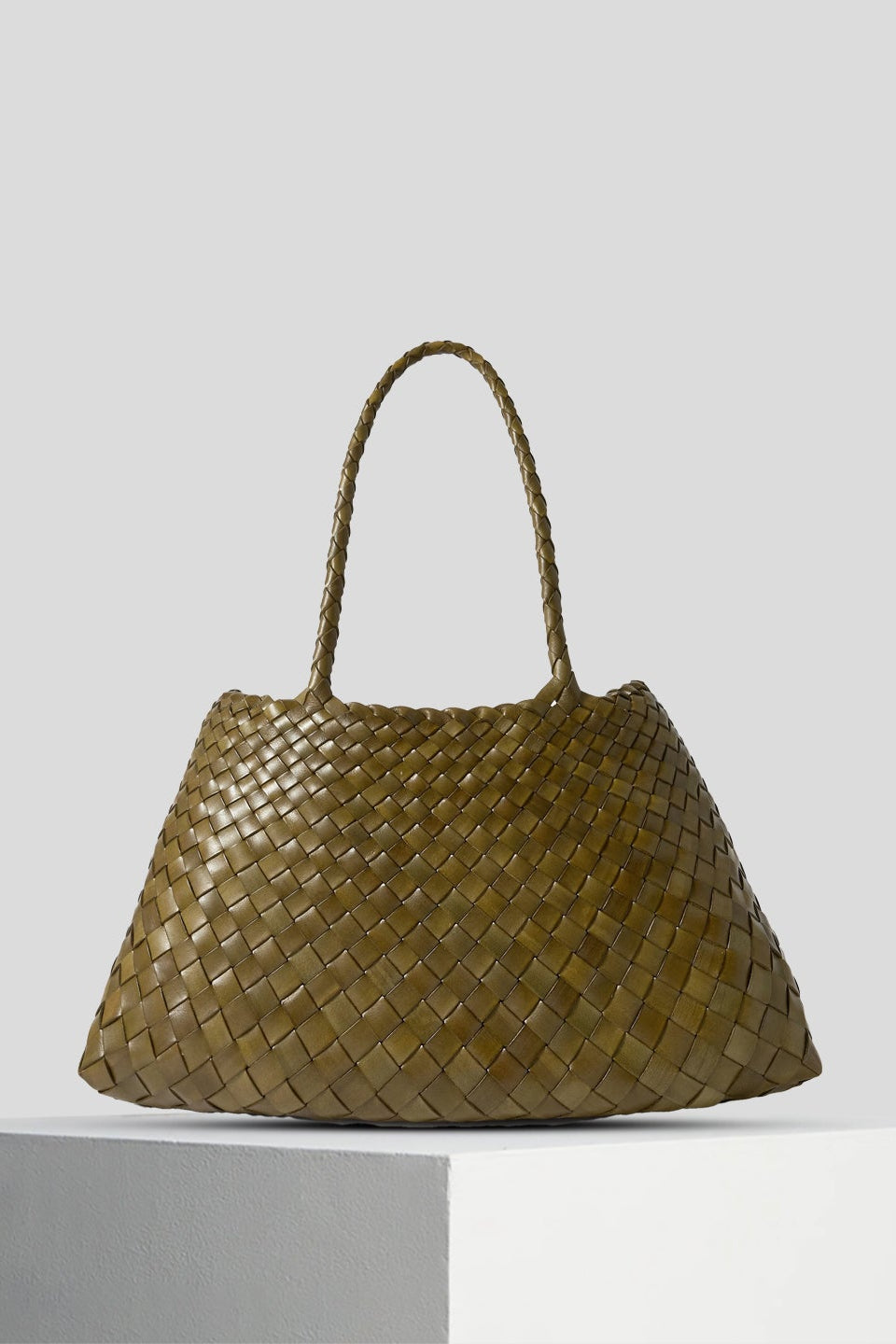 dragon diffusion Santa Croce Large Tote in khaki displayed