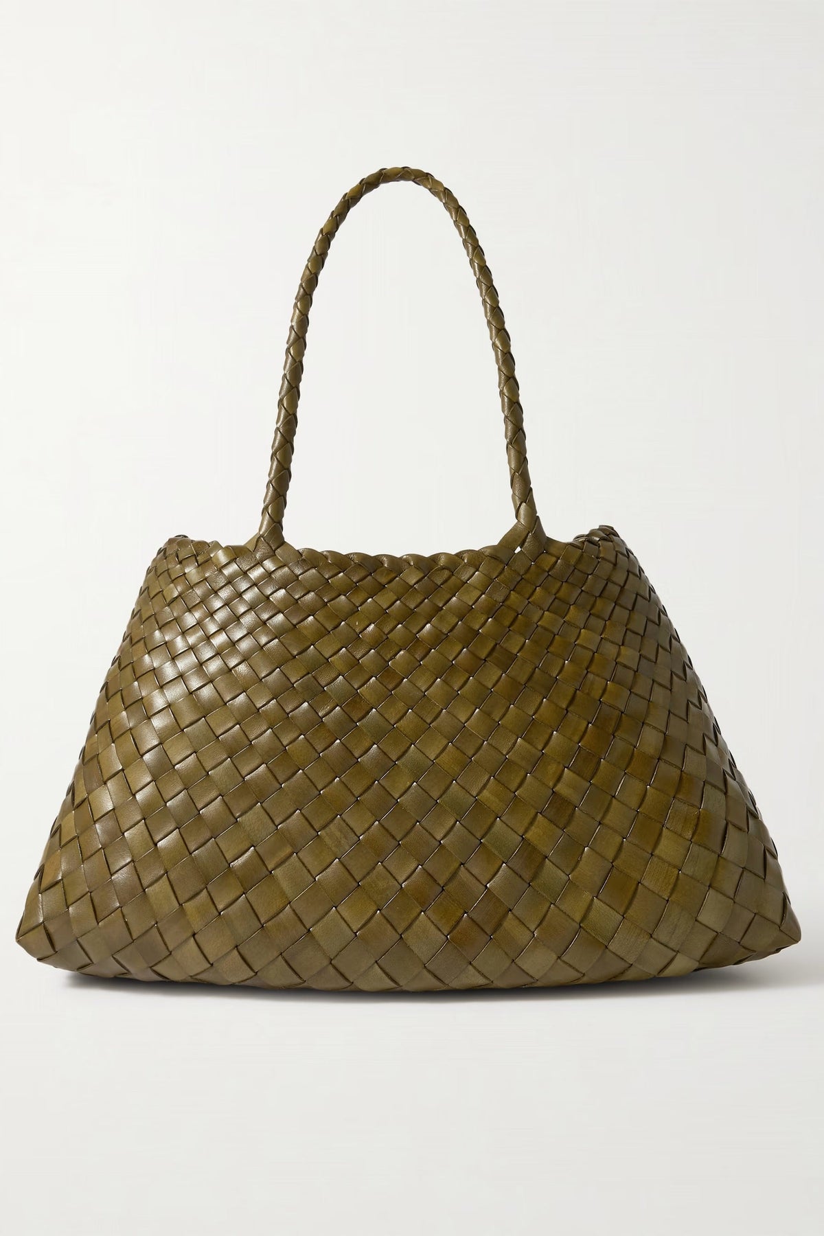Front view of the Dragon Diffusion Santa Croce Large Tote in khaki.