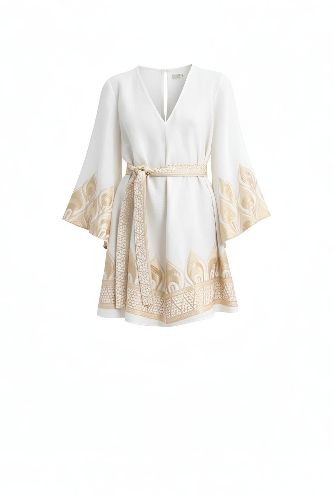 boho bell sleeve mini dress Greek Archaic Kori Phoenix Bell Sleeve Mini