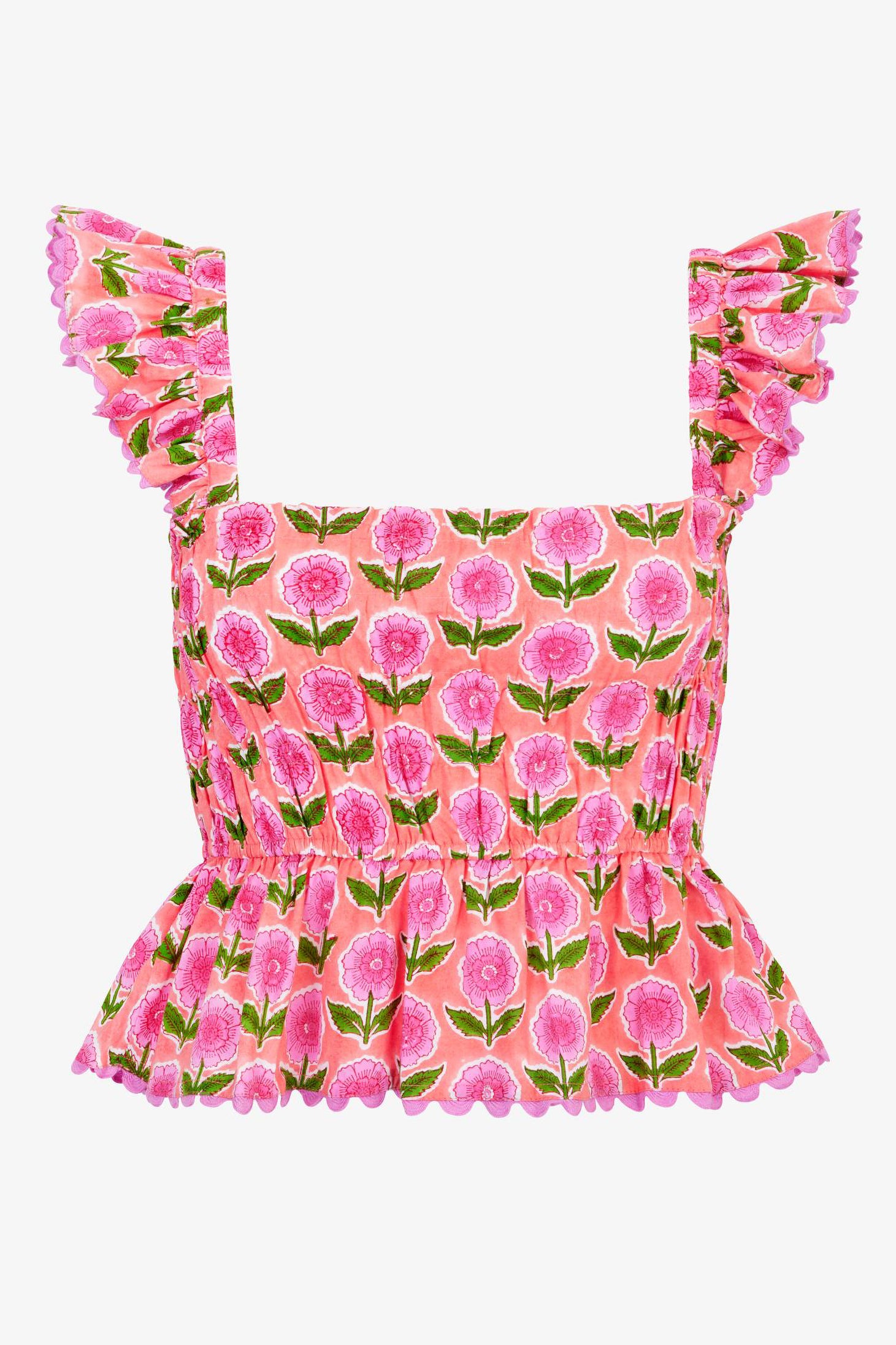Detailed View of Pink City Print Jessica Top