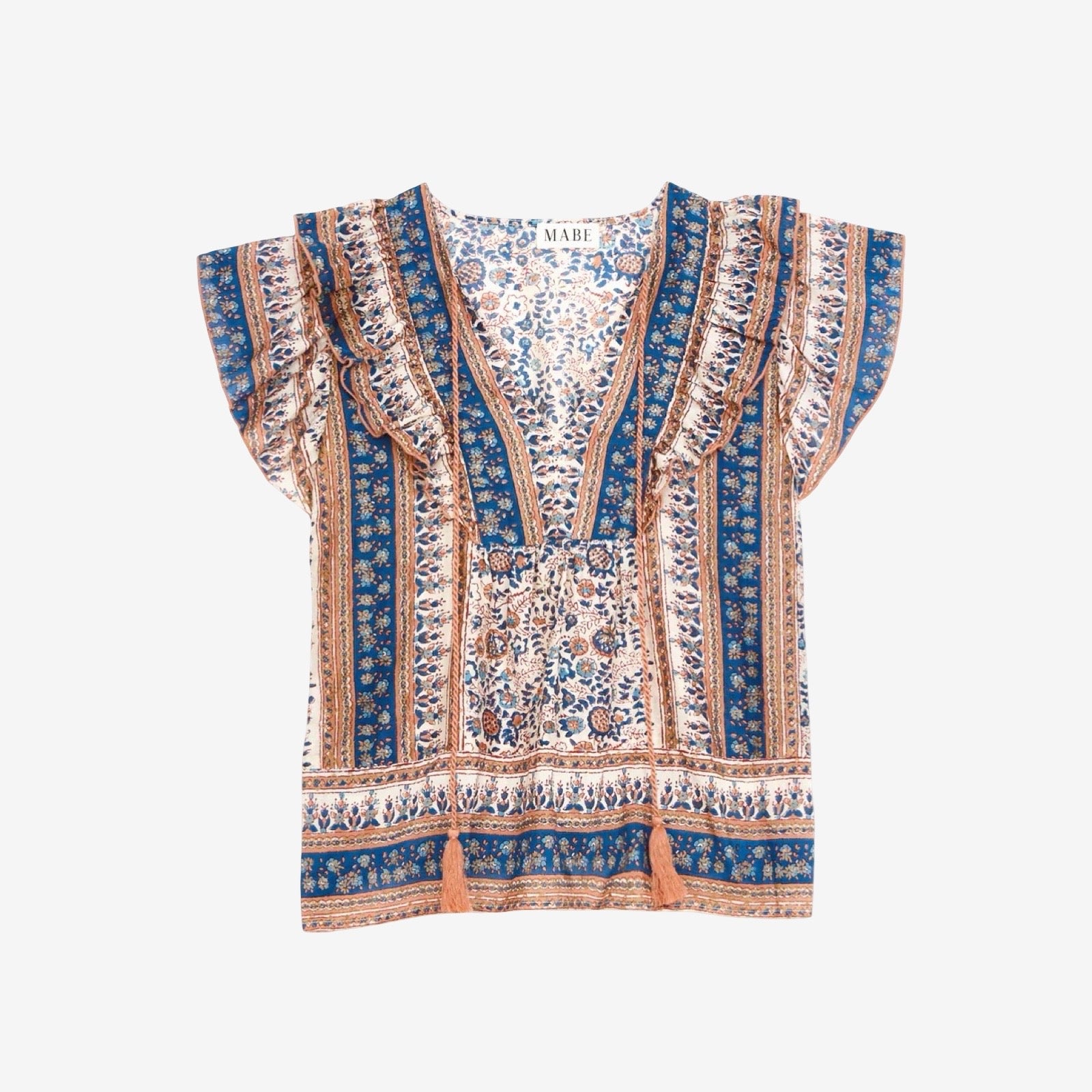 Cass Print Frill Top