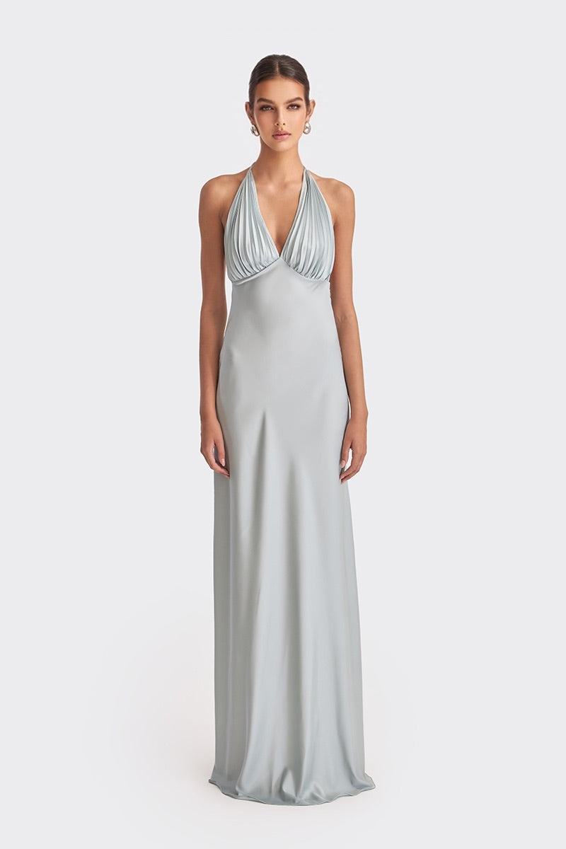 Ms Pleat Dress in Blue.